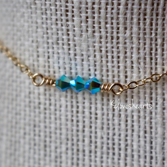 Dainty Triple Swarovski Bicone Choker - Picture 2 of 4